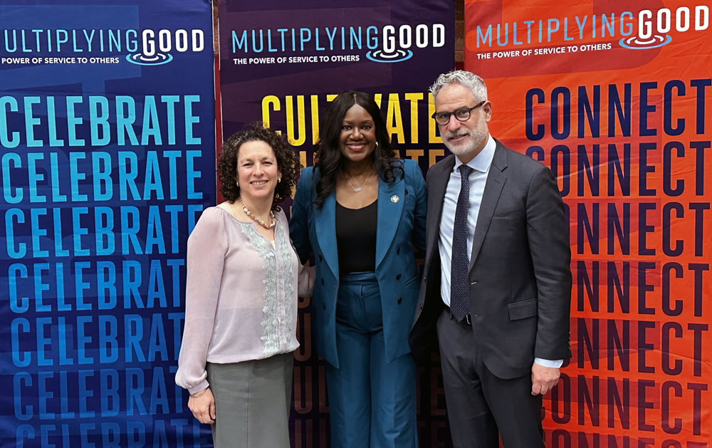 In Photo: Idana Goldberg, Chief Executive Officer of The Russell Berrie Foundation; Benita Fitzgerald-Mosley, Chief Executive Officer of Multiplying Good; and Scott Berrie, Vice President of The Russell Berrie Foundation.